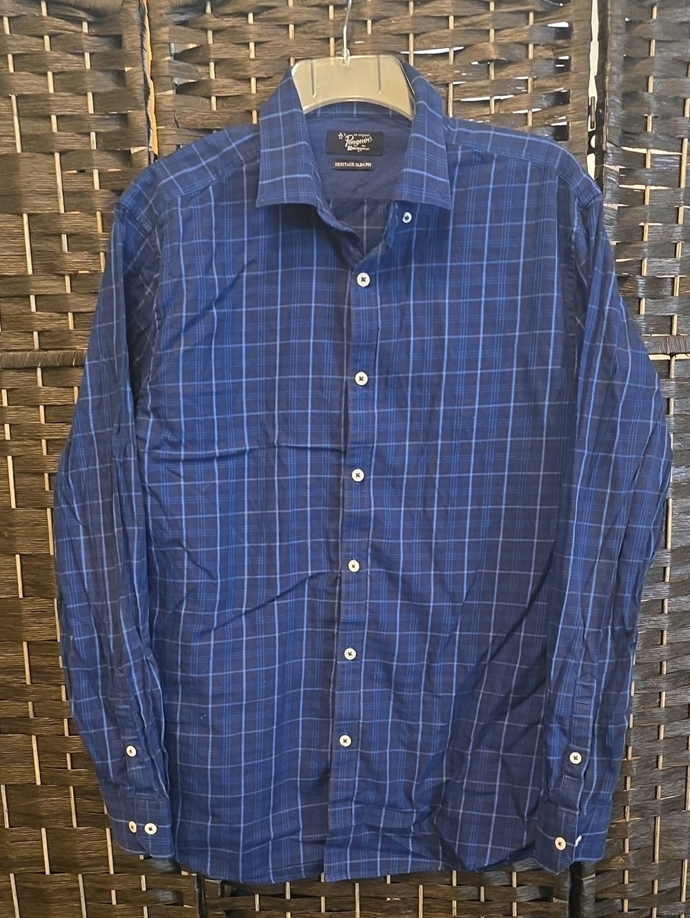 Original Penguin Heritage Slim Fit Men's Plaid Dress Shirt, 16 34/35, EUC